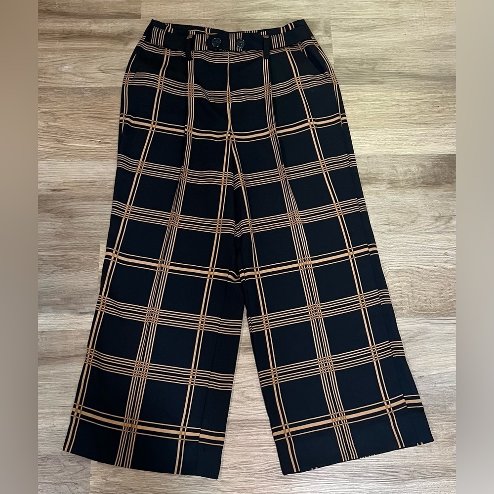 Women's Halogen Stylish Black and Tan Plaid Women's Pants